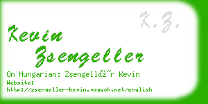 kevin zsengeller business card